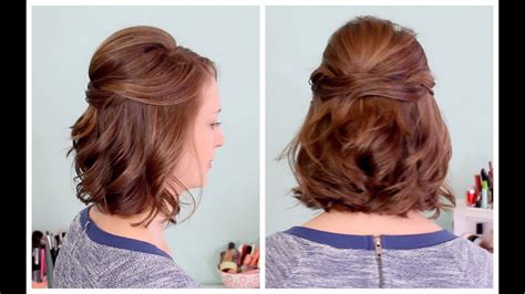 A half up half down hairstyle is for those who love to experiment with their looks. Quick Half Up Hairstyle for Short Hair - YouTube