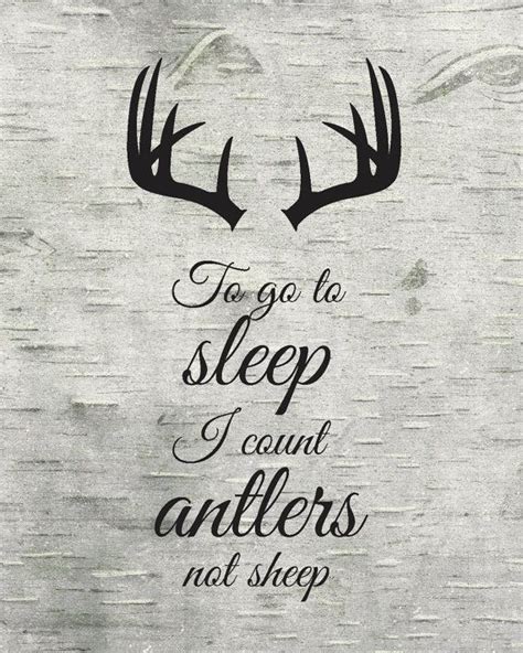 To Go To Sleep I Count Antlers Not Sheep Art Print Rustic Etsy