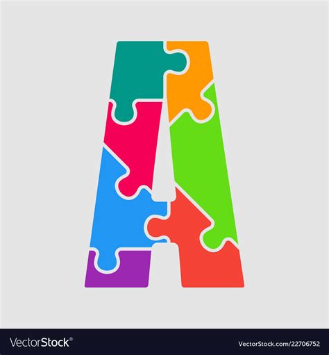 Puzzle Jigsaw Letter A Puzzle Pieces Royalty Free Vector