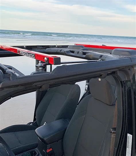 Exposed Racks 9756 Red Under Soft Top Click In Roof Racks Jeep Wrangler
