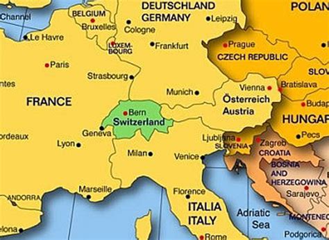 Switzerland has had its current boundaries since 1815. Big Large Size Switzerland Political, Road Map and Flag ...