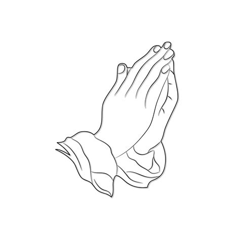 premium vector praying hand outlined art illustration