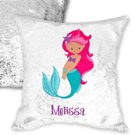 Personalized Mermaid Design Flip Sequin Pillow