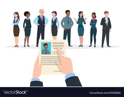 Recruitment Concept Business People Candidates Vector Image