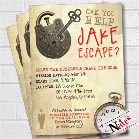 They are both ready to print. Free Escape Room Invitation Template