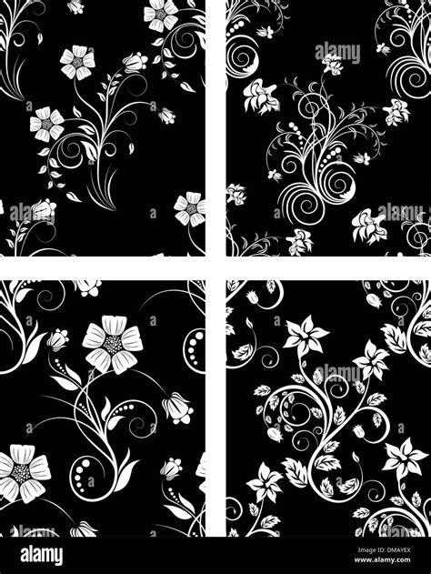 Seamless Floral Backgrounds Set Stock Vector Image And Art Alamy