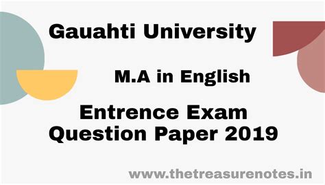 Ma English Entrence Sample Question Paper 2019 Guahati University
