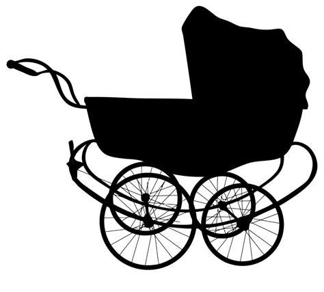 Onlinelabels Clip Art Vintage Baby Carriage Silhouette