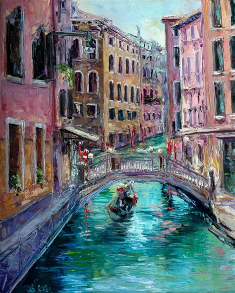 Venice Paintings On Canvas Original Art Italian City Etsy