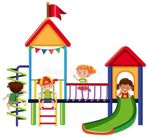 Outdoor Playground Slide For Kids Stock Vector Illustration Of Object