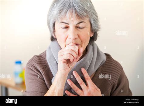 Elderly Person Coughing Stock Photo Alamy