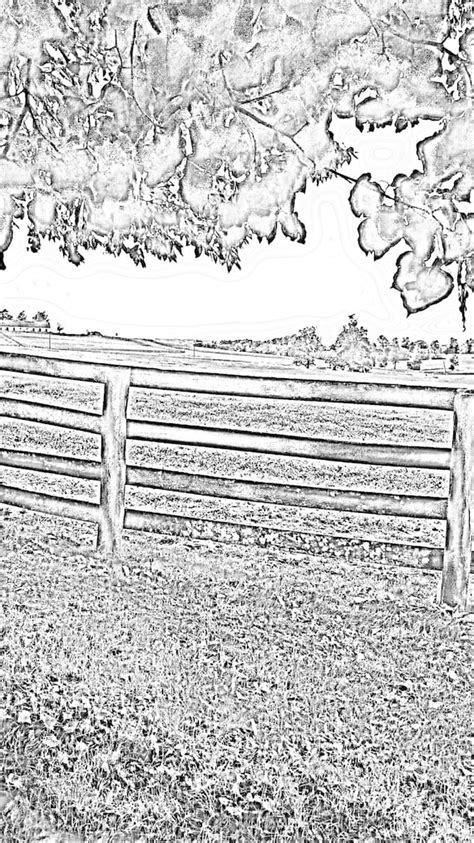 Farm Coloring Page With Fence