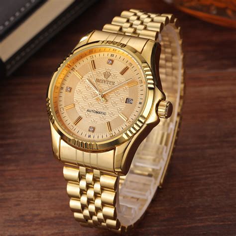 Buy Luxury Gold Fashion Mens Watches Casual Crystal