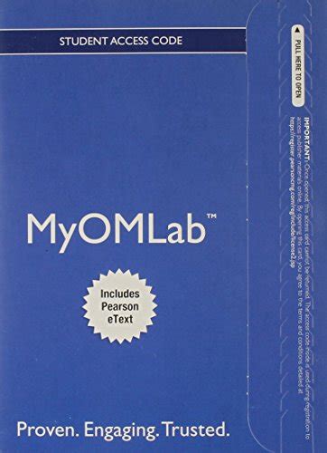 Mylab Operations Management With Pearson Etext Access Card For