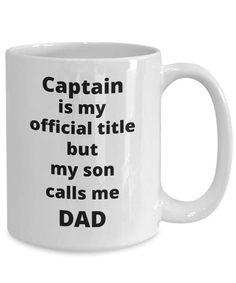 Captain Dad Son Coffee Mug Funny T Idea For Army Navy Etsy