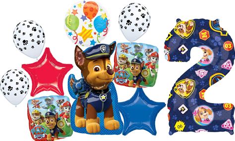 Paw Patrol Party Supplies 2nd Birthday Balloon Bouquet Decorations