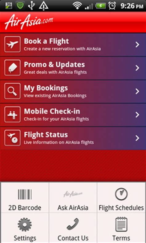 Check airasia flight status here: Download AirAsia Mobile App for Android