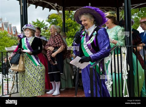 Ladies In Period Costume Suffragettes Hi Res Stock Photography And