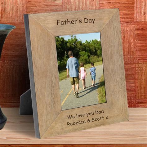 Fathers Day Personalised Wood Photo Frame By Chalk And Cheese Candles