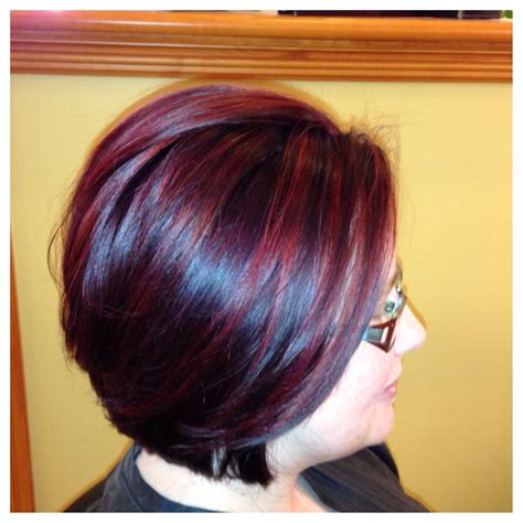 Dark Red Color With Bright Red Highlights Hair Hair Beauty Cute