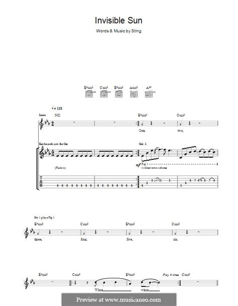 Invisible Sun The Police By Sting Sheet Music On Musicaneo