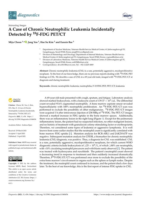 Pdf A Case Of Chronic Neutrophilic Leukemia Incidentally Detected By