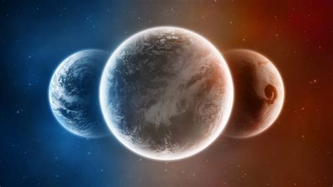 Online Crop Three Planets Wallpaper Planet Space Space Art