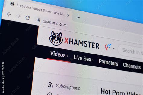 homepage of xhamster website on the display of pc url 스톡 사진 adobe stock