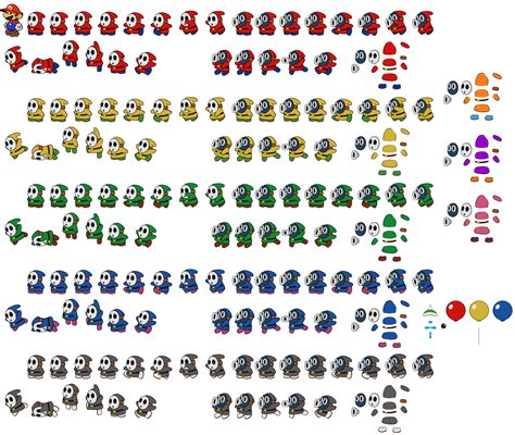 The Spriters Resource Full Sheet View Mario Customs Shy Guys