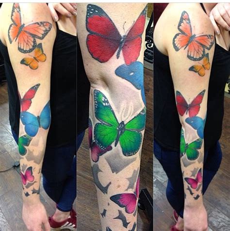 Colour Added To This Butterfly Sleeve Tattooed By Weezo Candy Tattoo I