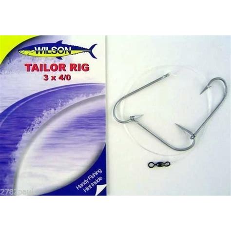Wilson Tailor Fishing Rig 3x40 Hook Setup 40lb Clear Mono Leader Ebay