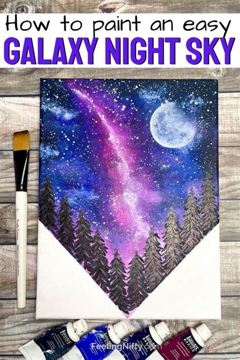 How To Paint A Galaxy Night Sky For Beginners Milky Way