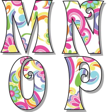 The Letters M And O Are Decorated With Colorful Flowers