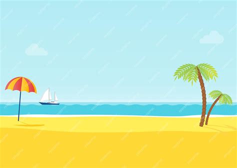 Ilustración De Vector De Fondo De Playa De Mar Tropical De Verano