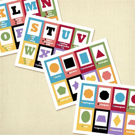 Printable Flash Cards Number Shape Letter And Color Flashcards Etsy