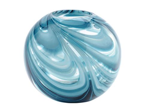 Steinhafels Wide Green Swirl Glass Vase