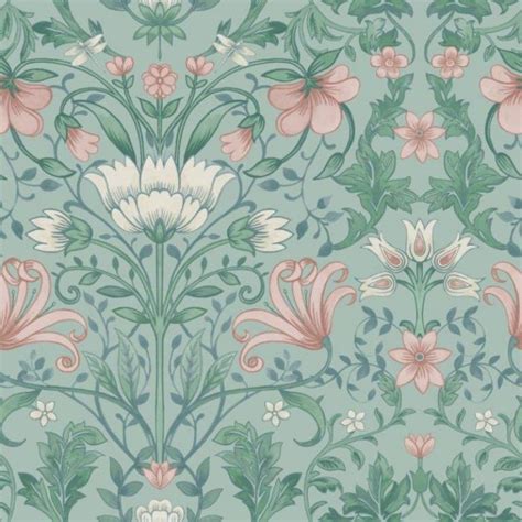 Vintage Floral Wallpaper Soft Teal Decorating Centre Online