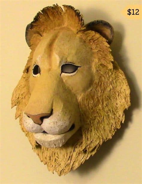 Paper Mache Lion Mask Pattern Lion Mask Paper Mache Paper Mache Animals