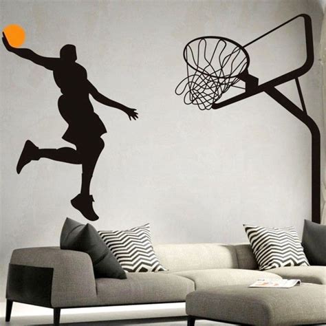 Basketball Dunk Sport Removable Wall Art Decal Vinyl Sticker Mural
