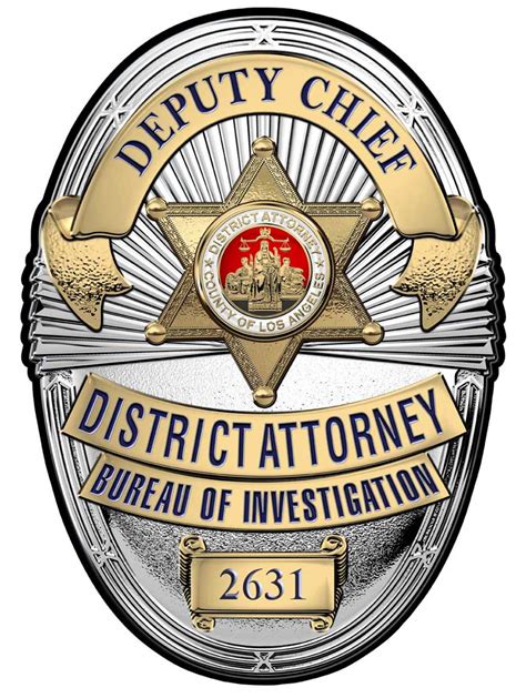 Los Angeles County District Attorney Investigator Deputy Chief Metal