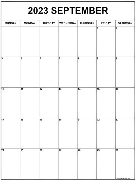 September Calendar 2023 Vertical Calendar Quickly Riset