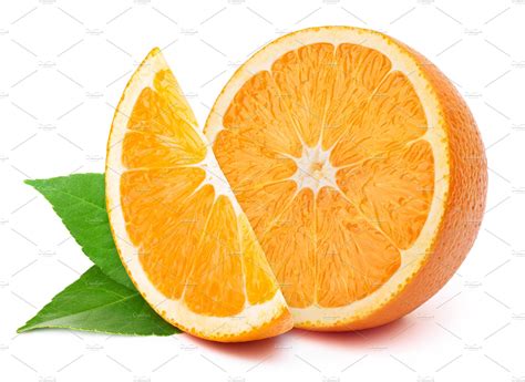 Orange Slices Isolated On White Stock Photo Containing Orange And Half