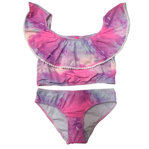 Biquíni Infantil Proteção Upf50 Babado Tie Dye Banho Maria Moda