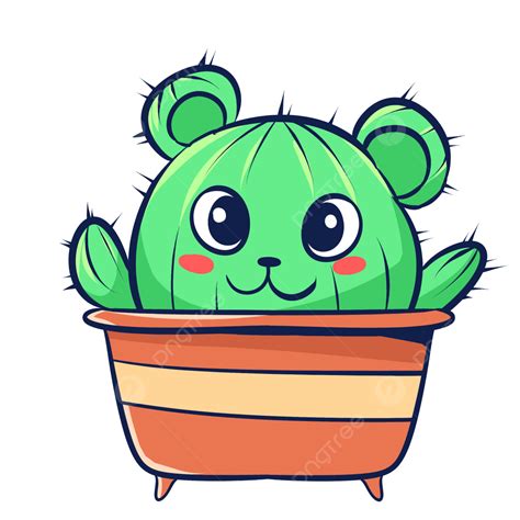 Cactus Plants Clipart Png Images Cartoon Cute Cactus Bear Plant