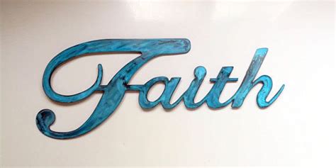 Faith Metal Sign Farmhouse Decor Word Art Faith Script Metal Name