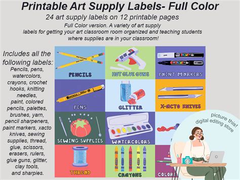 Art Supply Labels For Organizing Classroom Bins Label Printable