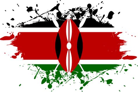 Vector Country Flag Of Kenya Ink Splat Vector Countries Flags Of