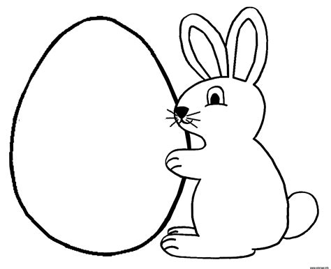 Coloriage tête de lapin content dessin gratuit à imprimer. Coloriage Lapin Oeuf Paques dessin