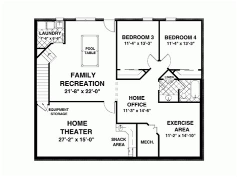 Walkout basement house plans also come in a variety of shapes, sizes and styles. Traditional Style House Plan - 2 Beds 2.5 Baths 1500 Sq/Ft Plan #56-606 | Basement floor plans ...