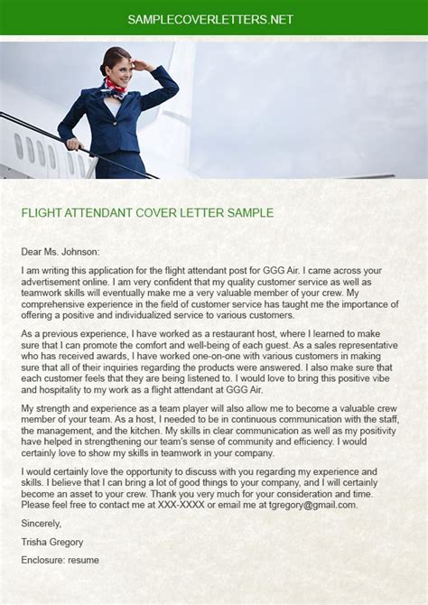 Your Flight Attendant Job Is Confirmed If You Collect Your Flight Attendant Cover Letter From Ht